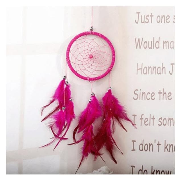 Cover-Discount, Wanddeko, Traumfänger Dreamcatcher Deko Perlen pink