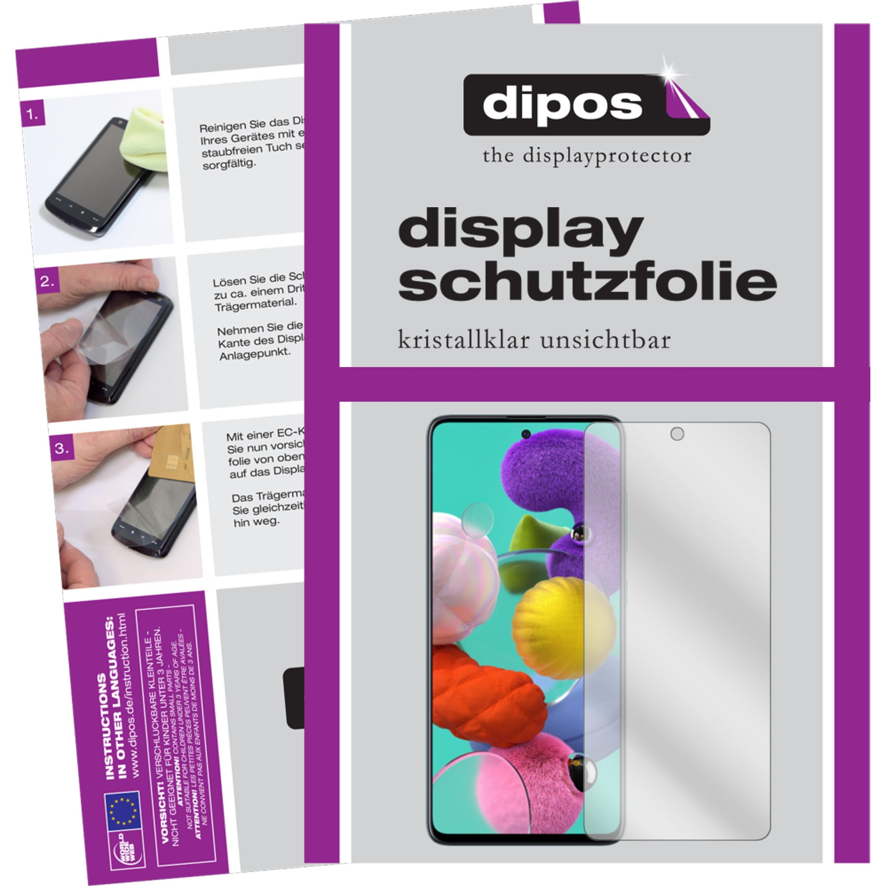 Dipos Displayschutzfolie Crystalclear (1 Stk., Samsung Galaxy A51 5G), Smartphone Schutzfolie, Transparent