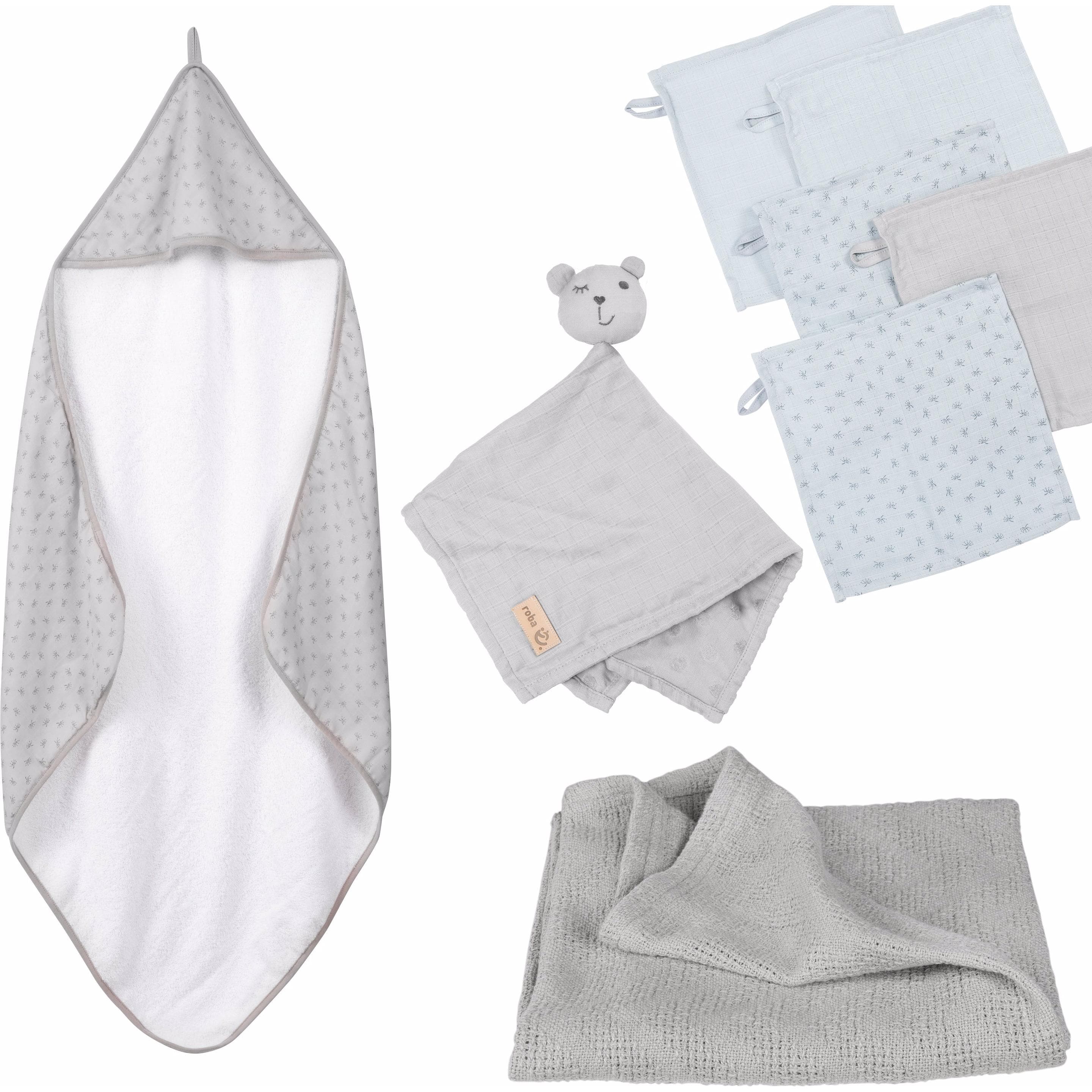 Roba, Schmusetuch, Geschenkset Babypflege Lil Planet grau