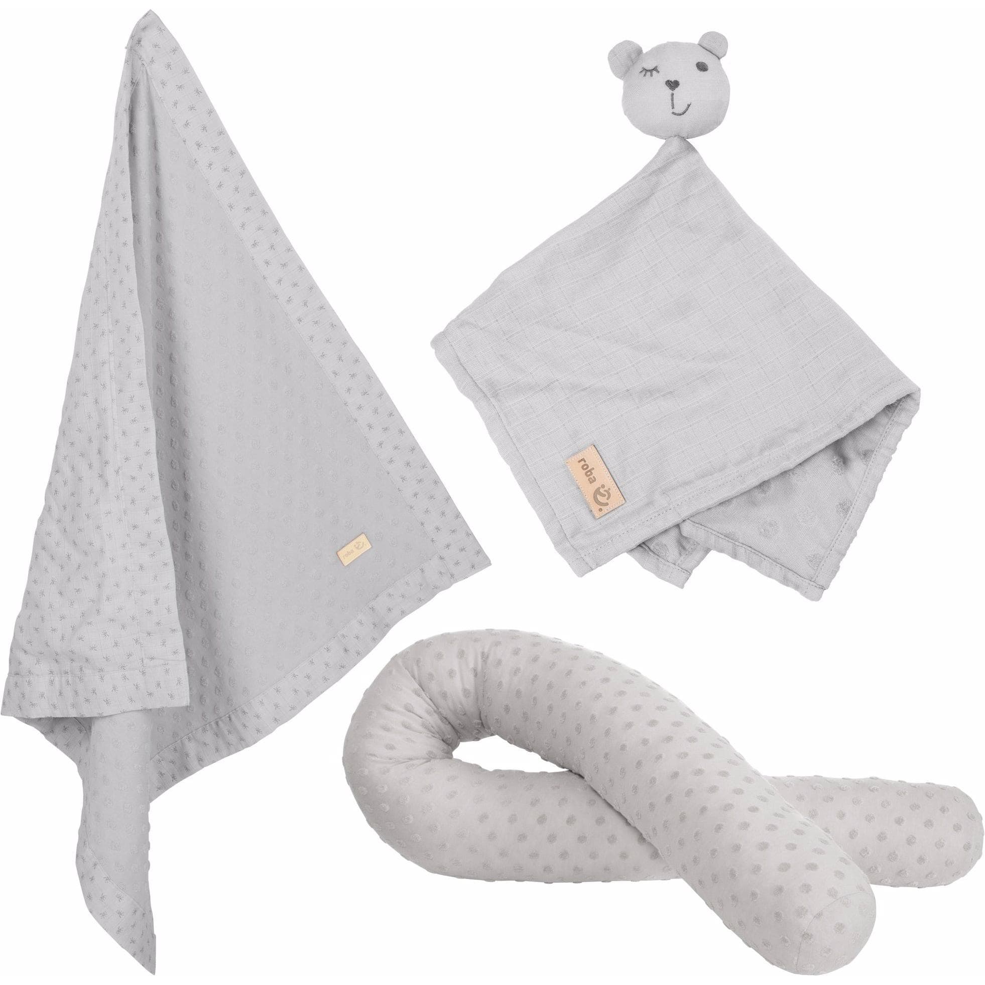 Roba, Schmusetuch, Geschenkset Baby Kuscheln und Spielen Lil Planet grau