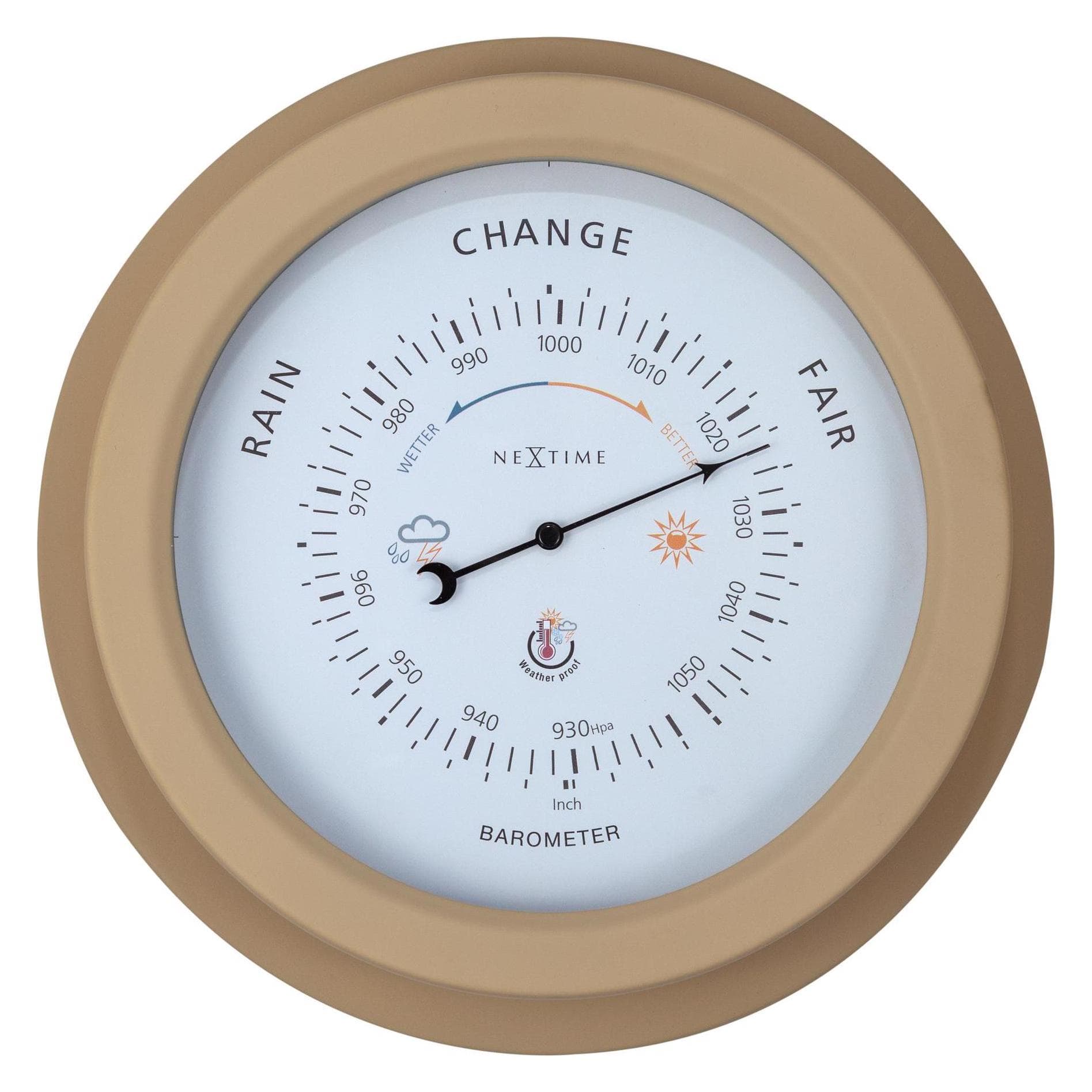 Nextime Barometer Orchid Ø 22 cm, Braun, Wetterstation, Braun