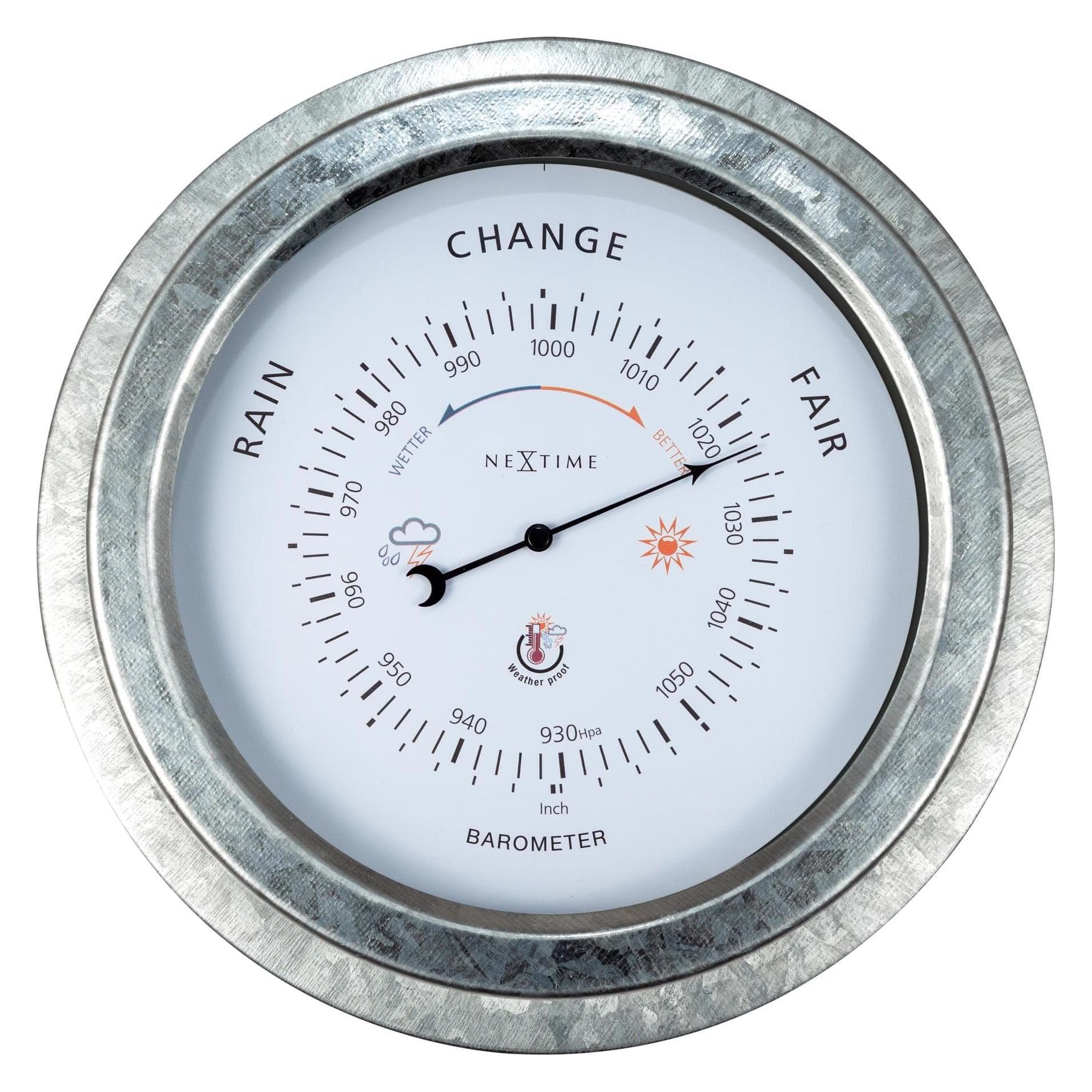 Nextime Barometer Orchid Ø 22 cm, Silber, Wetterstation, Silber