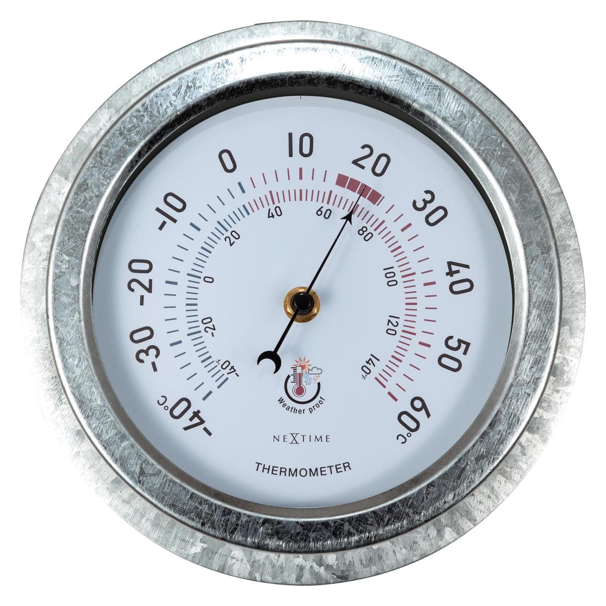 Nextime Thermometer Lily Ø 22 cm, Silber, Thermometer + Hygrometer, Silber