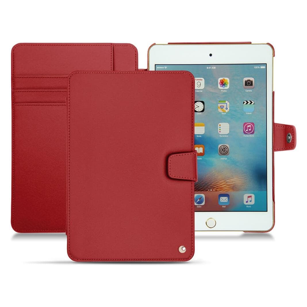 Noreve Lederschutzhülle Wallet (Apple iPad mini 2012, Apple iPad mini 2013, Apple iPad mini 2014, Apple iPad mini 2015), Tablet Hülle, Rot