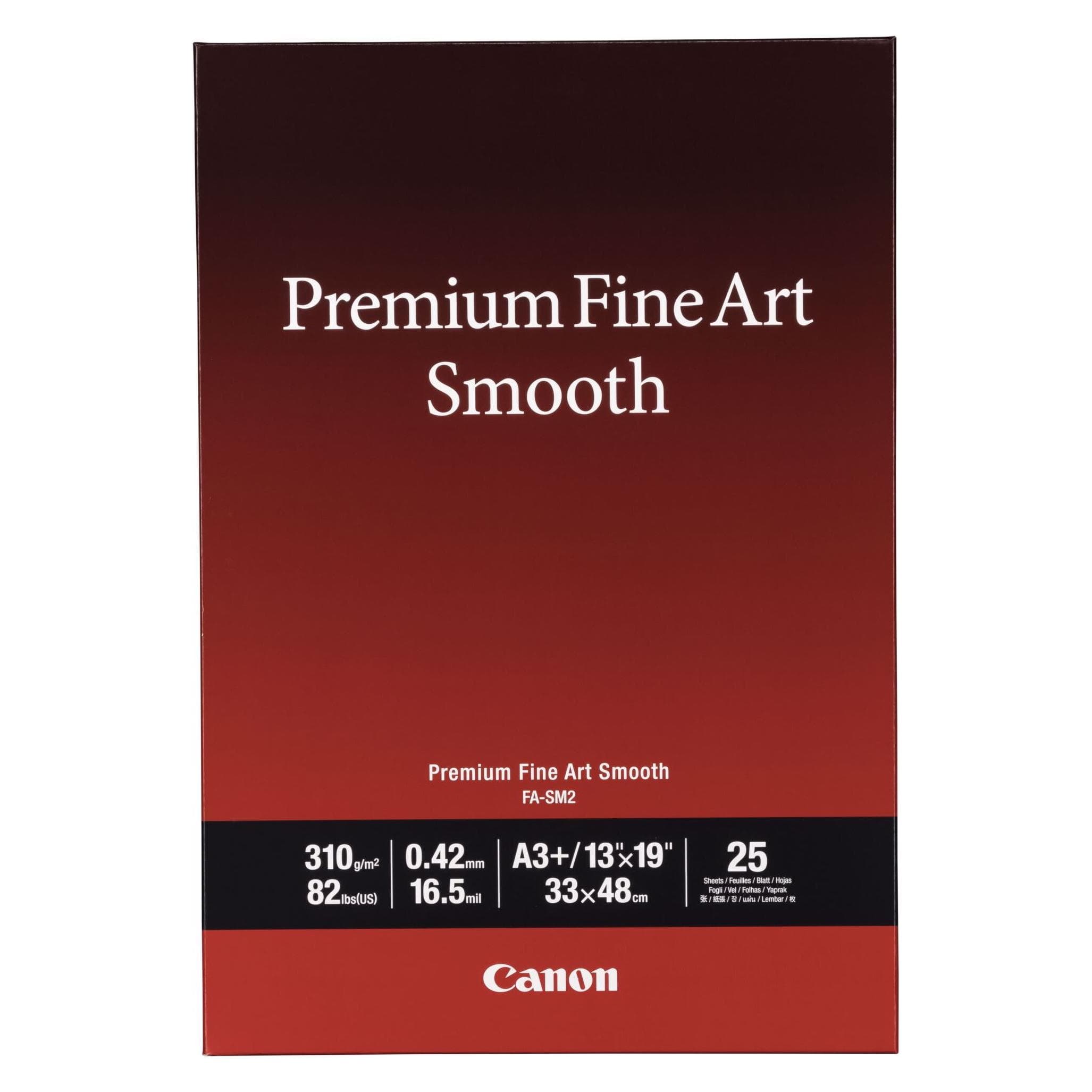 Canon Paper/Premium FineArt Smooth 25 sheet (310 g/m², A3+, 25 Stk.), Fotopapier, Weiss
