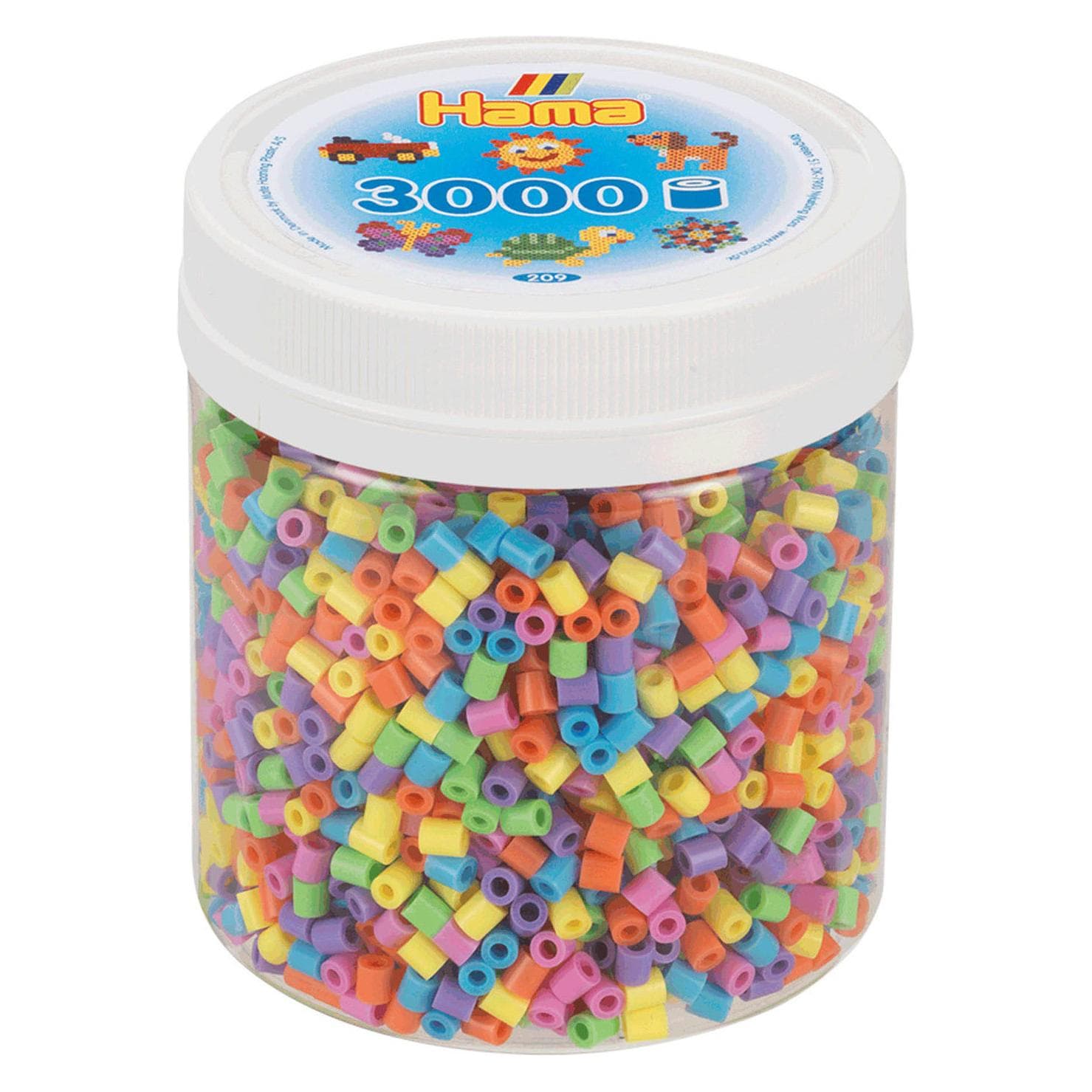 Hama Perlen Strijkkralen in Potje - Pastelmix (50), 3000st.