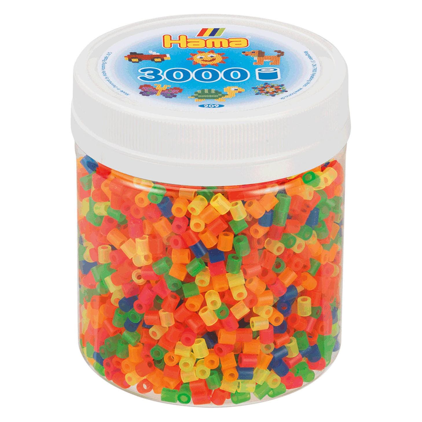Hama Perlen Strijkkralen in Potje - Neonmix (51), 3000st.