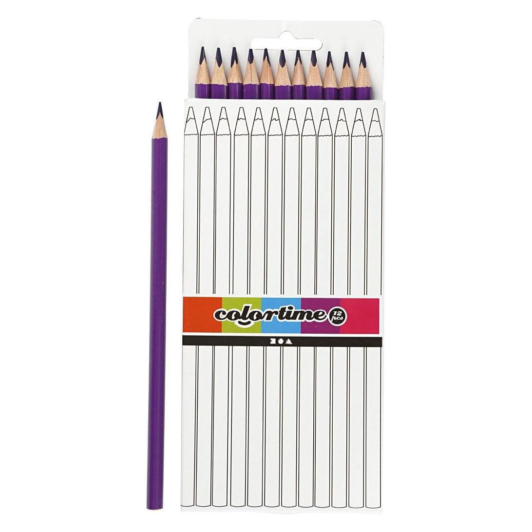 Creativ Company, Malstifte, Driehoekige Kleurpotloden - Paars, 12st. (12x)
