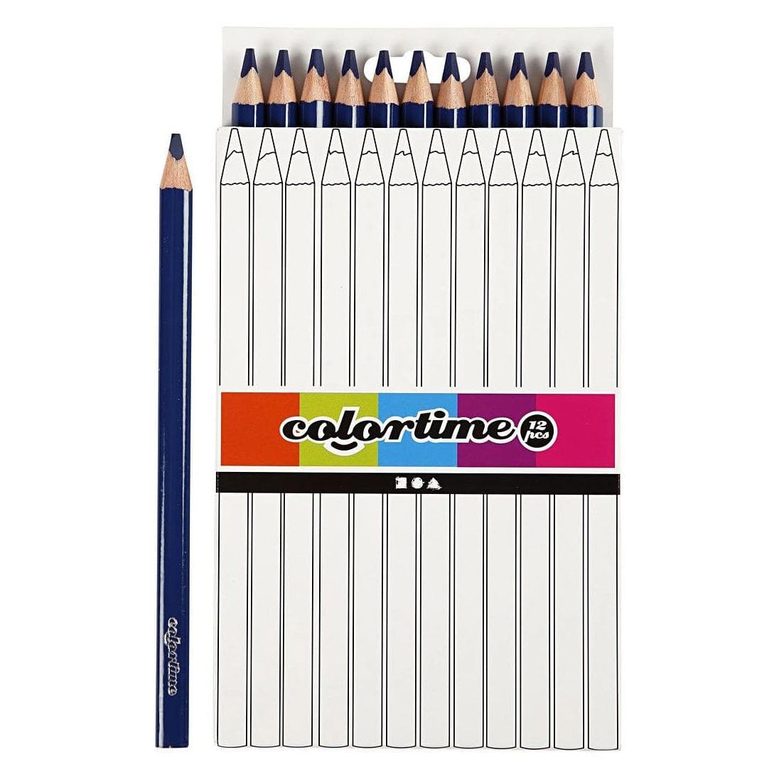 Creativ Company, Malstifte, Driehoekige Jumbo Kleurpotloden - Donkerblauw, 12st. (12x)