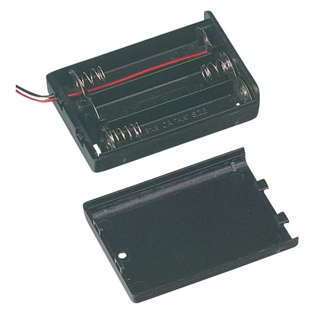 Tru Components Batteriehalter 3x Kabel, Batterie Zubehör, Schwarz