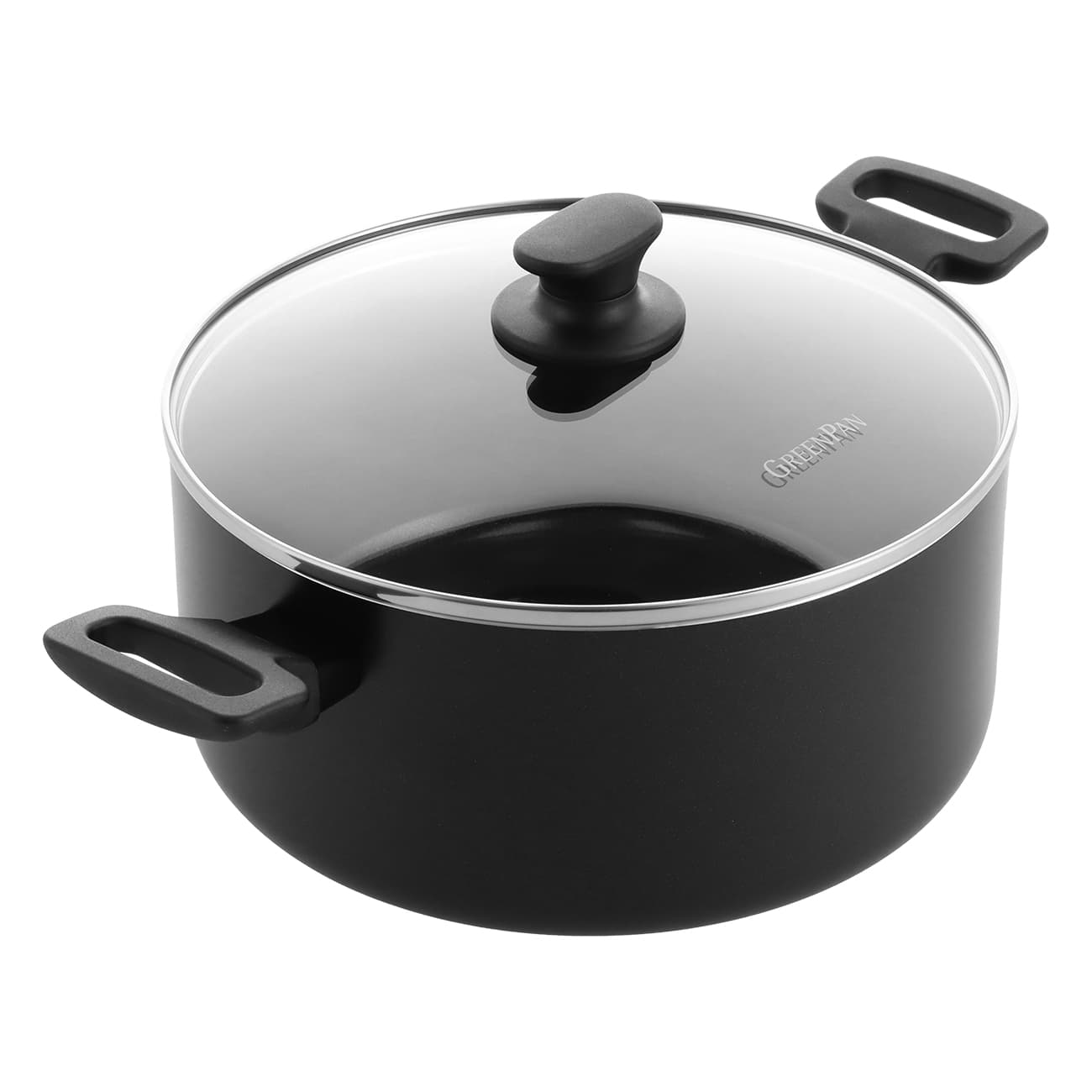 GreenPan Essence 24cm schwarz | Kasserolle | Thermolon-Antihaftbeschichtung | Aluminium | Spülmaschinengeeignet & Backofengeeignet | für alle