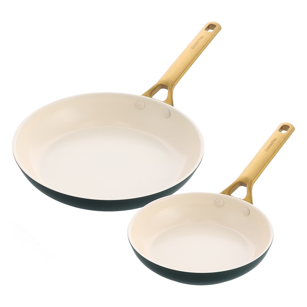 GreenPan Padova Reserve grün | Pfannen-Set | 20 cm und 26 cm | Ofenfest bis 200°C | Spülmaschinenfest | Keramische Antihaftbeschichtung | für alle