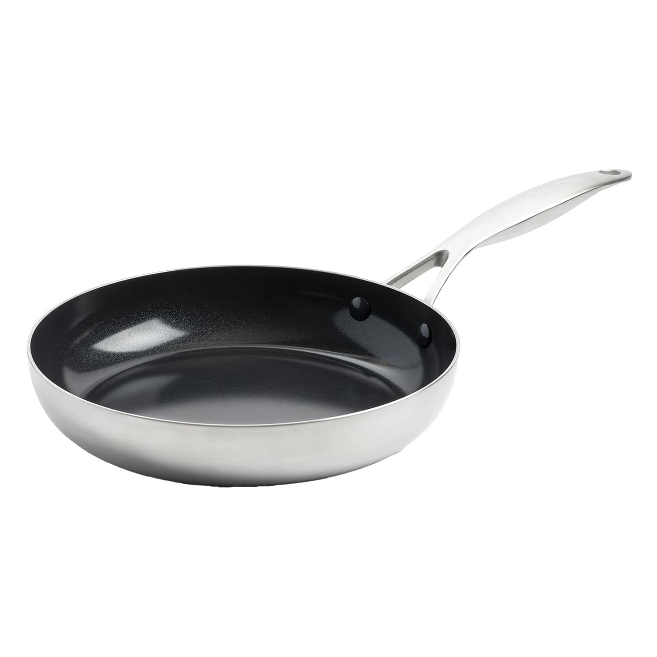 GreenPan Geneva silber | Bratpfanne | 24 cm | 3-lagiger Edelstahl | Spülmaschinengeeignet | backofengeeignet | extreme Langlebigkeit