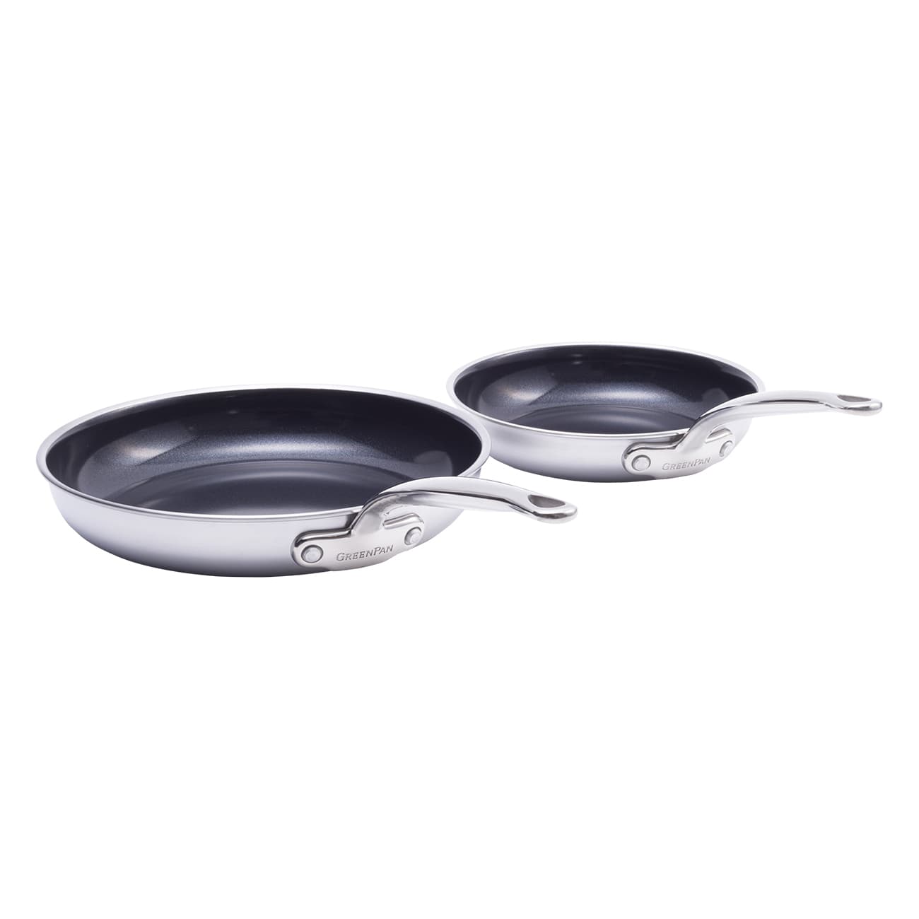 GreenPan Premiere (CC005002-001) | Pfannen-Set | 20 cm und 28 cm | gleichmäßige Wärmeverteilung | Antihaftbeschichtung | Kratzbeständig |