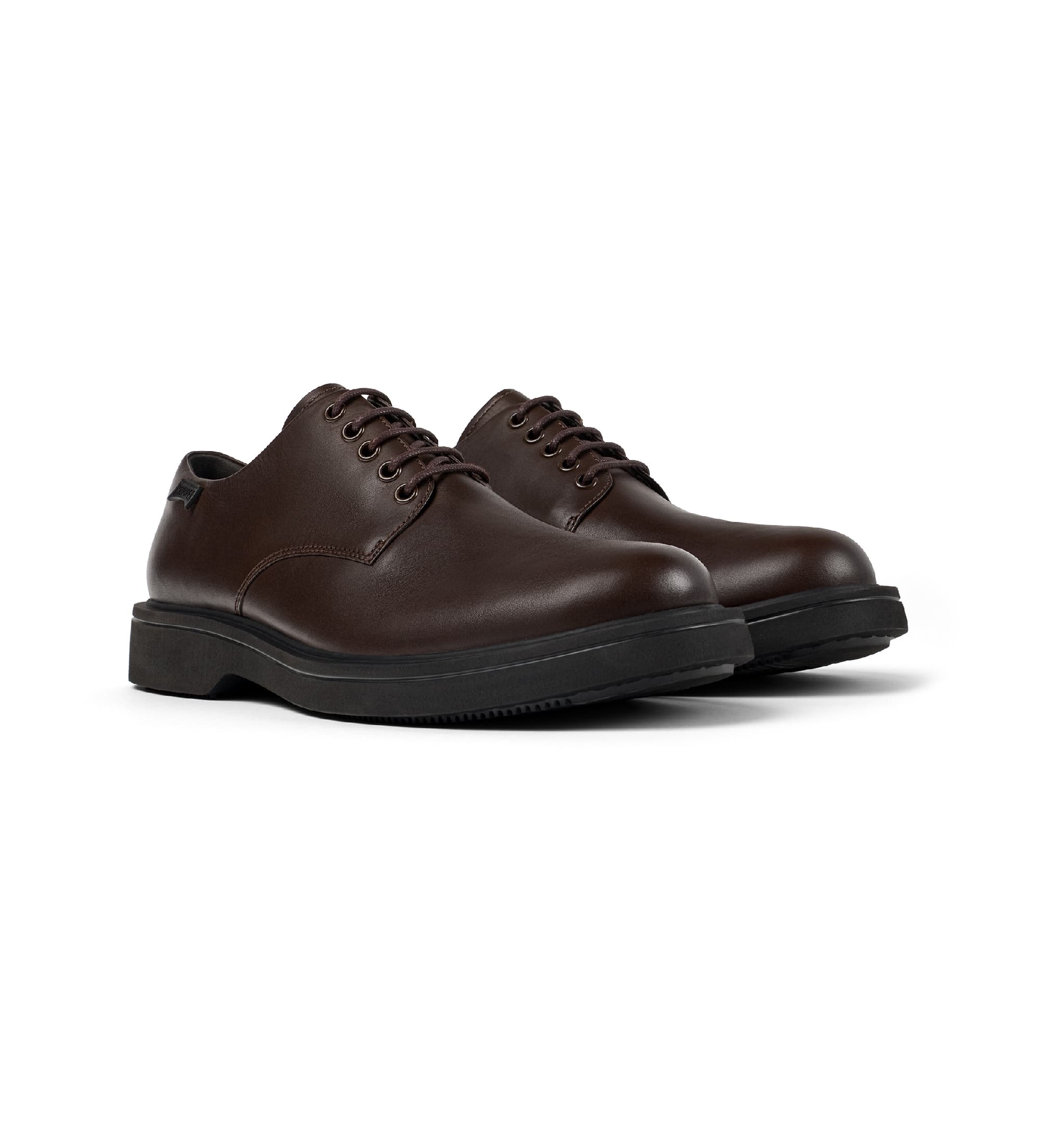 Camper für Herren. K100998-002 Norman braune Lederschuhe (44), Wohnung, Schnürsenkel, Lässig