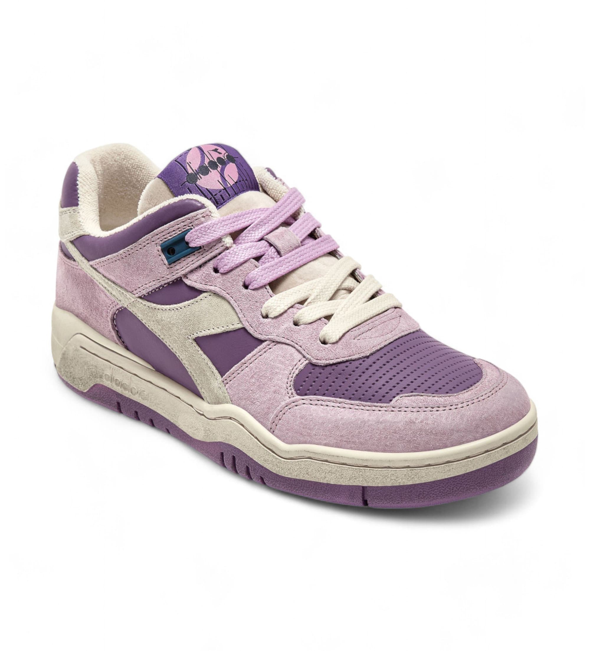 Diadora für Damen. 201181299 Leder Turnschuhe B.560 Provence lila (36), Wohnung, Schnürsenkel, Lässig, Flieder