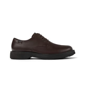 Camper für Herren. K100998-002 Norman braune Lederschuhe (44), Wohnung, Schnürsenkel, Lässig