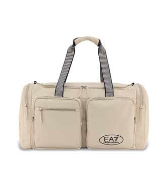 EA7 Unisex. 7X000732_AF23200 Beigefarbene Sporttasche mit verstellbarem Schultergurt (OSFA), Lässig, Sportlich, Sportbekleidung, Multisport