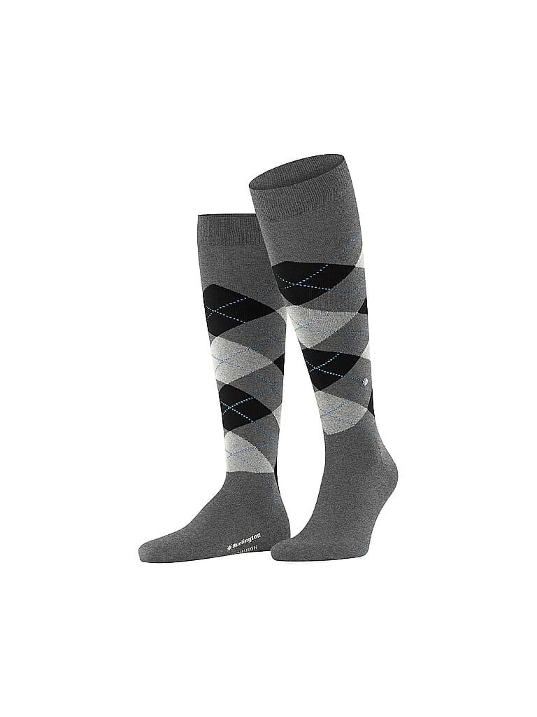 BURLINGTON Herren Kniestrümpfe EDINBURGH 40-46 asphalt mel grau