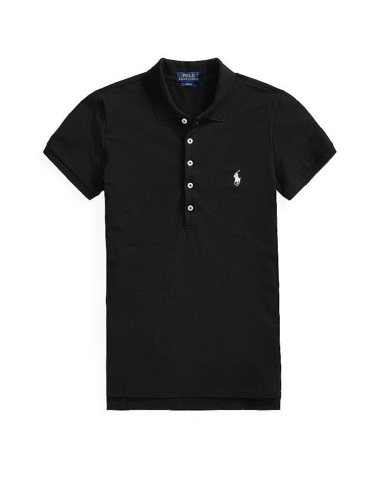 POLO RALPH LAUREN Poloshirt Slim Fit JULIE schwarz | L