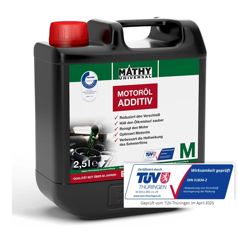 MATHY-M Motoröl Additiv - Ölzusatz - Verschleißschutz für Motoren aller Art, 2,5 l