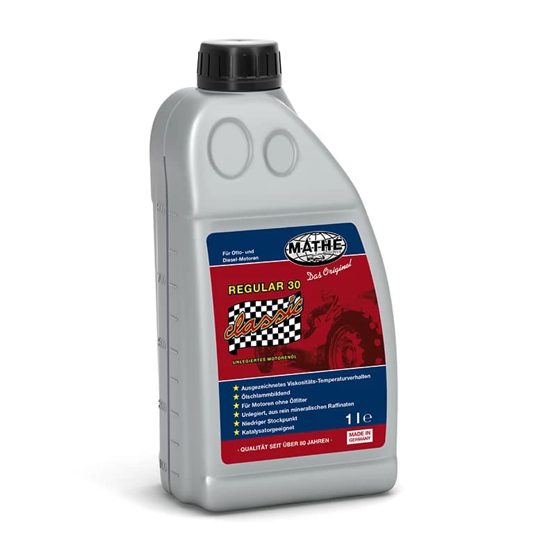 MATHÉ Regular SAE 30 - Unlegiertes Motorenöl für klassische Fahrzeuge, 1,0 l