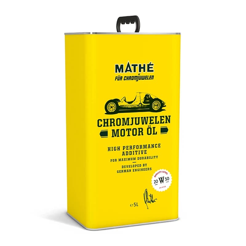 MATHÉ Chromjuwelen Motor Öl 20W-50 - Mineralisches Motoröl für Oldtimer, 5,0 l