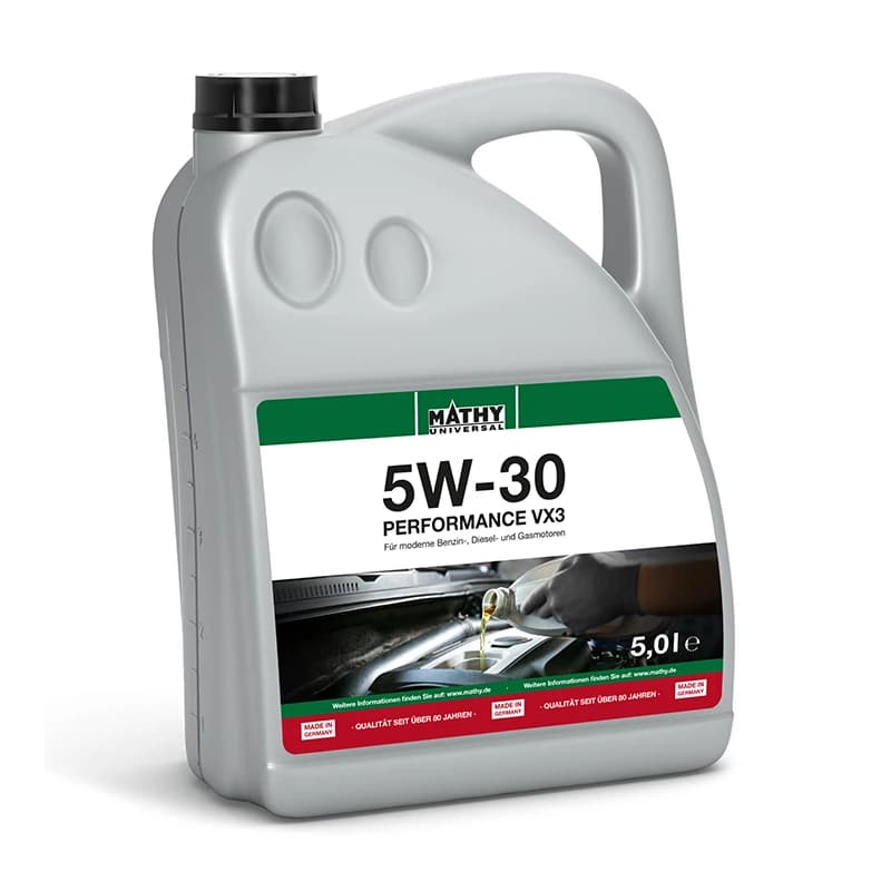 MATHY SAE 5W-30 Performance VX3 - Synthetisches HC-Motorenöl für moderne Diesel- und Gasmotoren mit Abgasnachbehandlungssystemen, 5,0 l