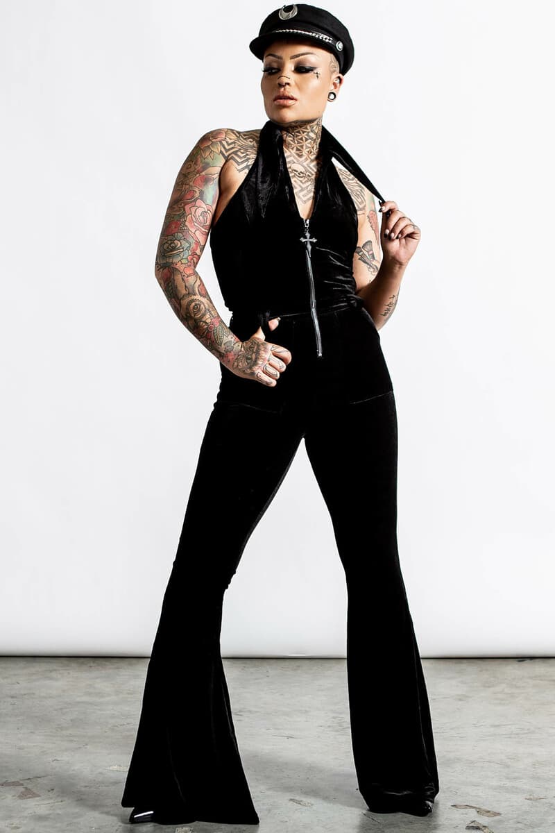 Damen-Overall KILLSTAR - Crystal Cord - Schwarz XL