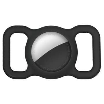 Apple AirTag 1/2 Silikonhülle für Haustierhalsband - Schwarz