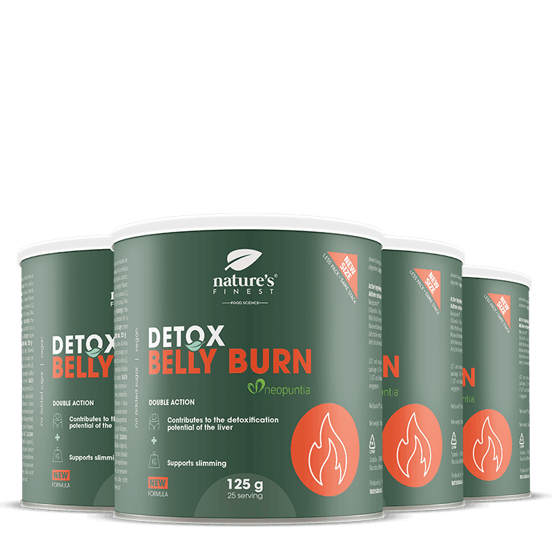 100% Belly Burn + DETOX | 4er Pack | Bio | Bester Abnehmdrink | veganes Gewichtsverlust Produkt | von Nature's Finest