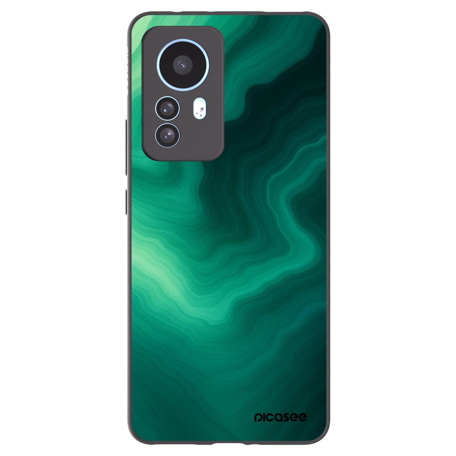 Xiaomi 12T Pro Hülle - Schwarzes Silikon - Malachite