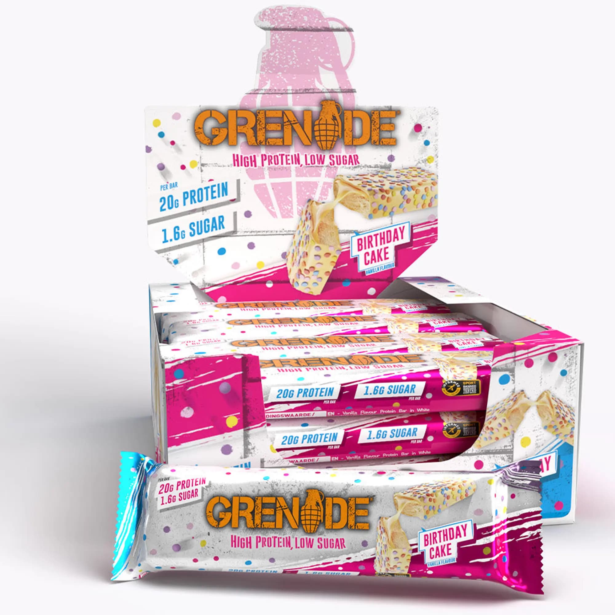 Grenade Protein Bar (60g) Birthday Cake