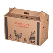 Transportkarton für Kleintiere 580x310x370mm mit Tragegriff, Luftlöchern und Automatikboden - Größe L