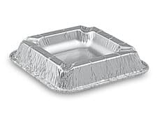 Alu Aschenbecher aus kräftigem Aluminium, eckig, 12,6 x 12,6 x 2,2 cm, 100 Stk.