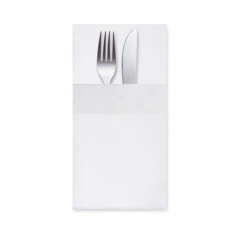 Servietten Bestecktaschen 40 x 40 cm 1/8 -Falz, 3-lagig weiß, 200 Stk.