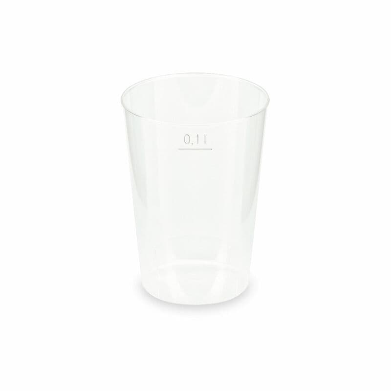 Mehrwegbecher Pfandbecher transparent PP Eichstrich 0,1 l O 5,5 cm, 40 Stk.