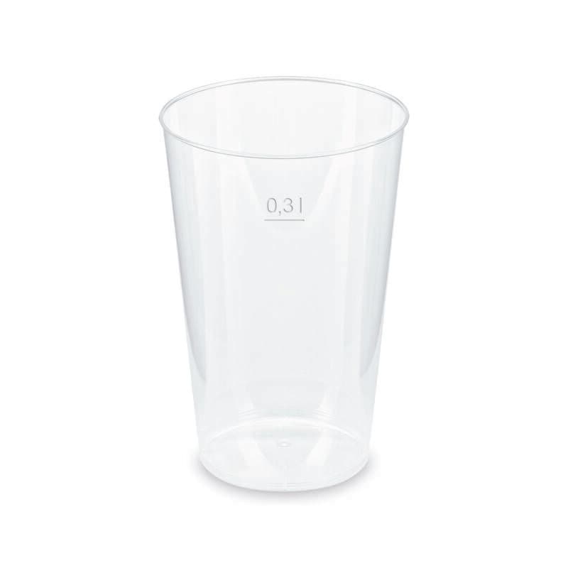 Mehrwegbecher Pfandbecher transparent PP Eichstrich 0,3 l O 7,9 cm, 25 Stk.