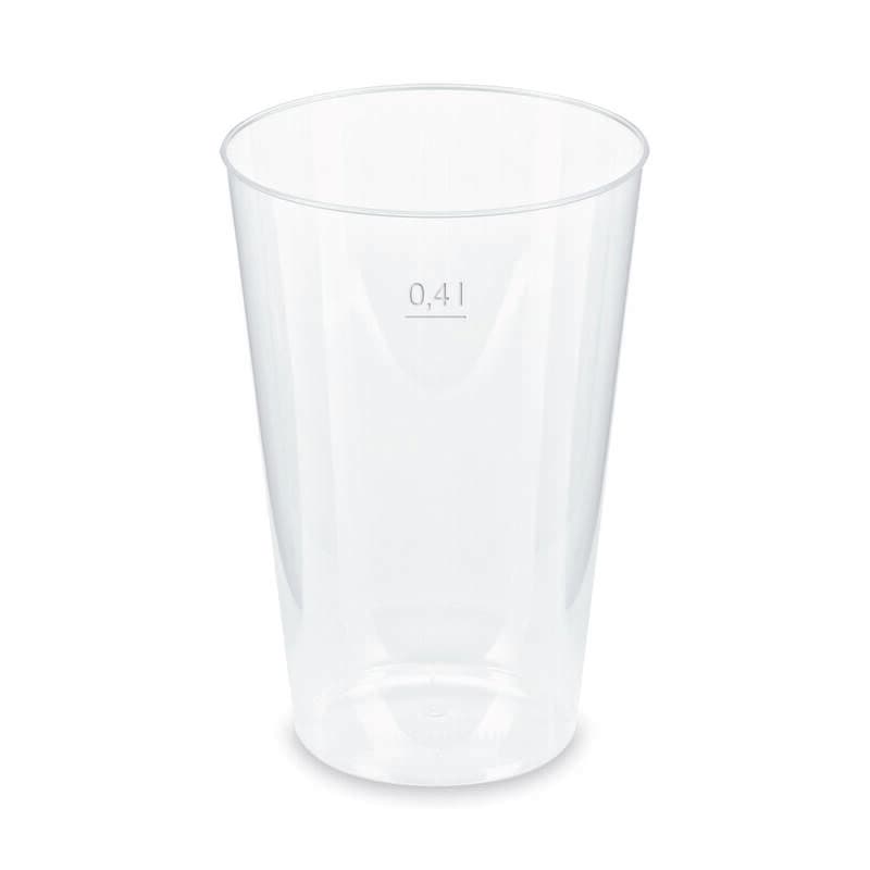 Mehrwegbecher Pfandbecher transparent PP Eichstrich 0,4 l O 8,6 cm, 50 Stk.