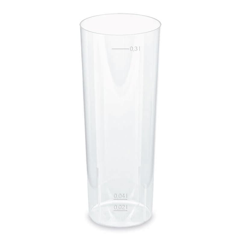 Mehrwegbecher Longdrink transparent PP Eichstriche 2 cl 4cl 0,3l, 10 Stk.