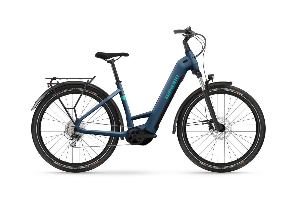 Winora Yucatan X8 Low 27.5' ' Pedelec E-Bike Trekking Fahrrad matt blau 2025 45 cm | E-Trekkingbikes