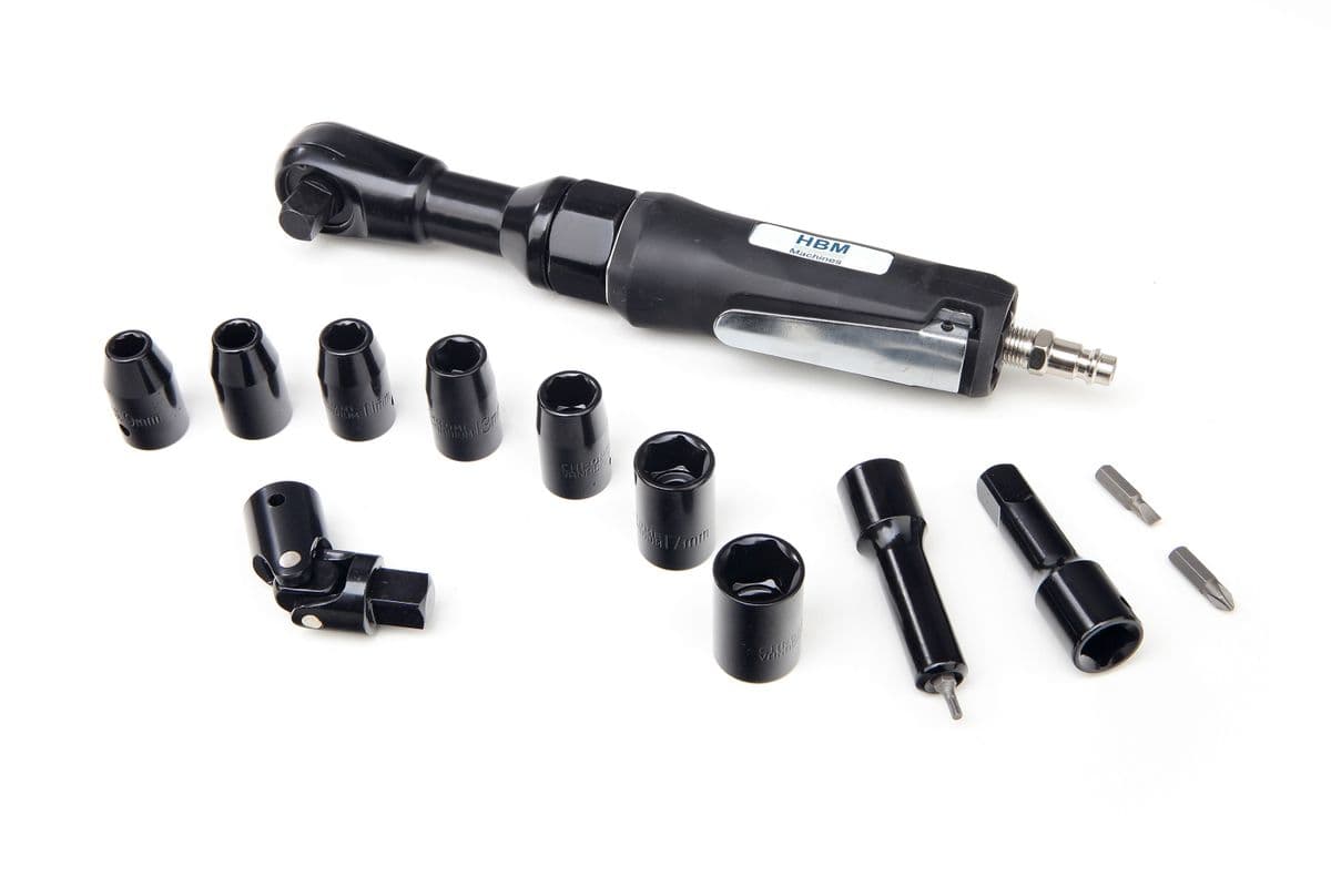 HBM 17-teiliger 1/2 inch Druckluft-Ratschenschraubersatz