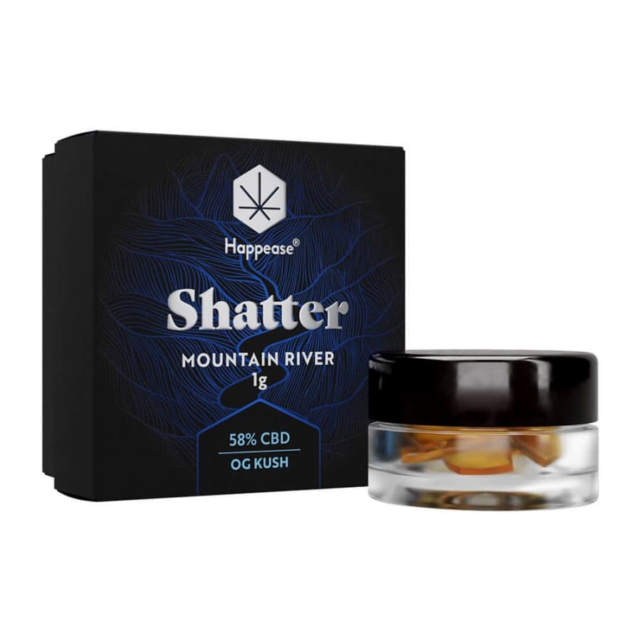 Happease - Extrakt Mountain River Shatter 58% CBD, 1g