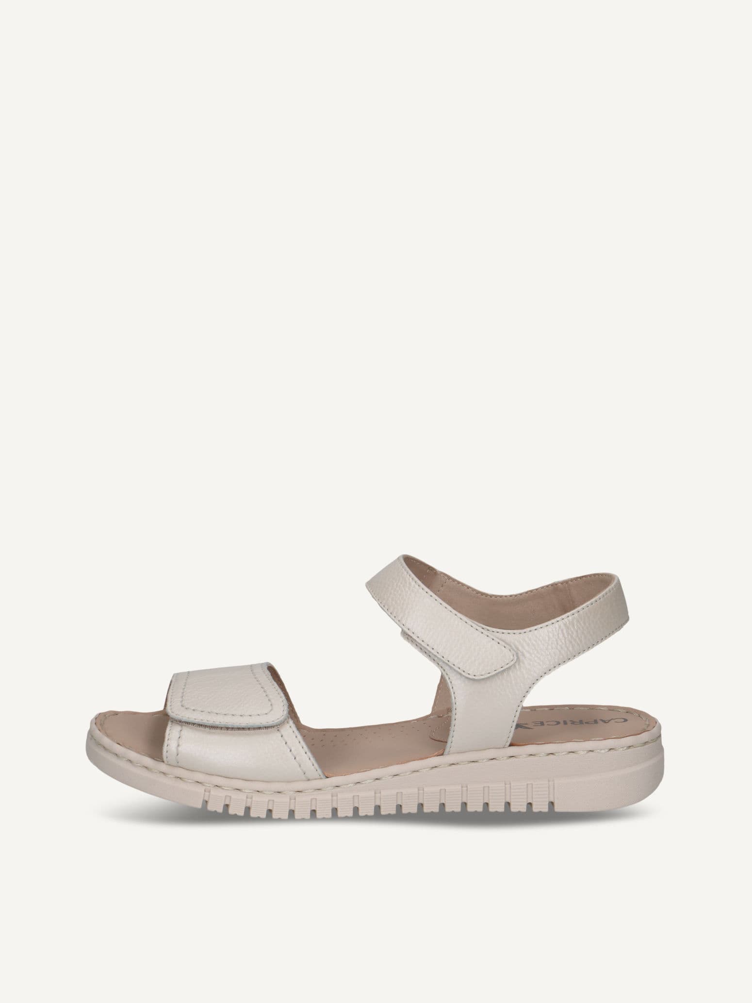 CAPRICE Sandalette, weiß, aus Leder ohne Absatz, Gr. 38