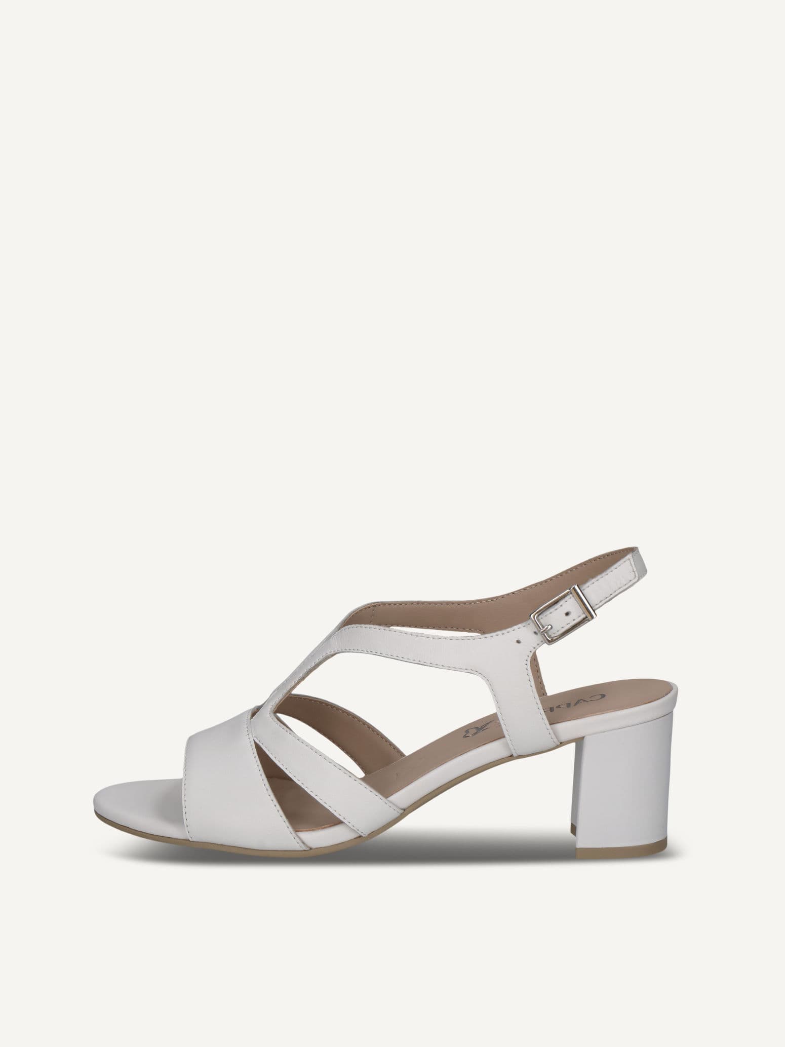 CAPRICE Sandalette, weiß, aus Leder mit Blockabsatz, Gr. 41