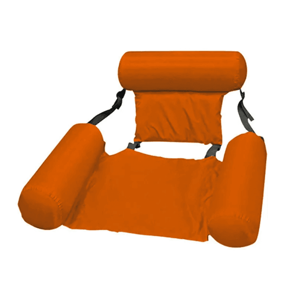Aufblasbares Lagerungsbett mit Kopf- und Armlehne Einstellbare Position Gurte zur Fixierung Bequemes Entspannen auf dem Rücken orange