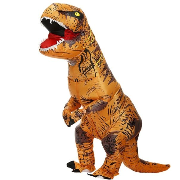 Aufblasbares T-Rex-Kostüm für Kinder braun