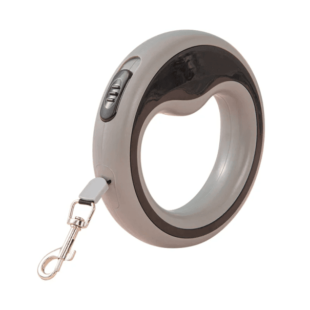 Automatisches einziehbares Hundeleine 250 cm Ergonomischer Griff 13 x 13 cm ABS-Material Leine für kleine Hunde bis 15 kg grau