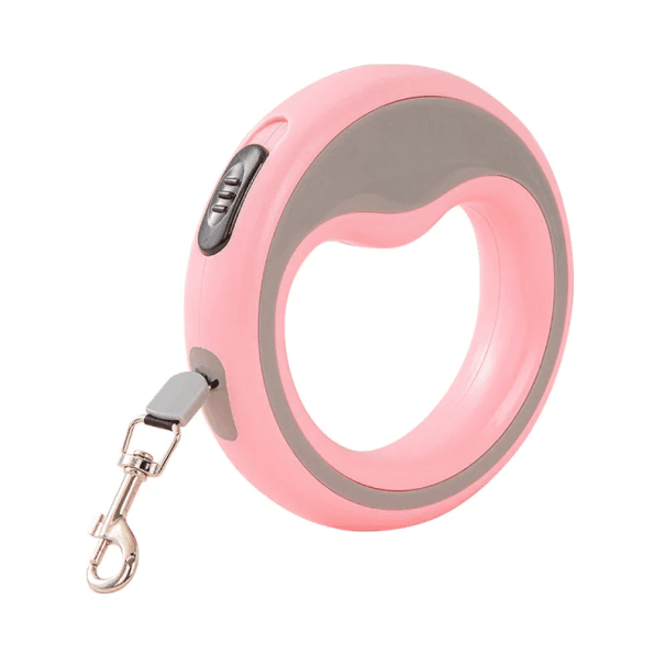Automatisches einziehbares Hundeleine 250 cm Ergonomischer Griff 13 x 13 cm ABS-Material Leine für kleine Hunde bis 15 kg rosa