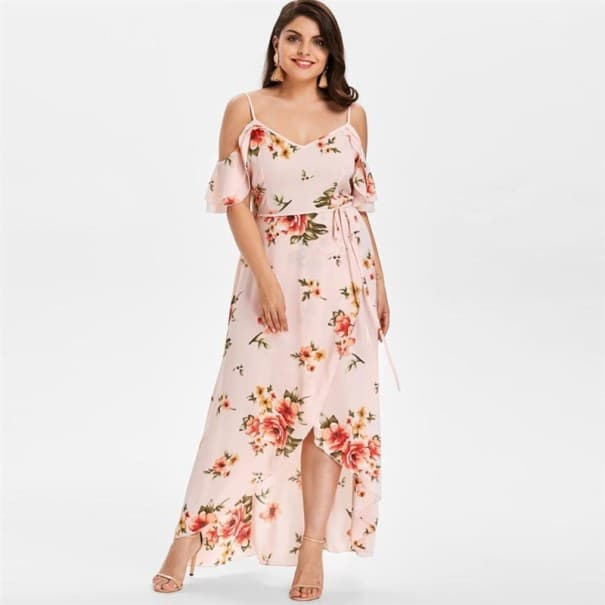 Boho-Kleid für Damen in Übergrößen rosa XXL